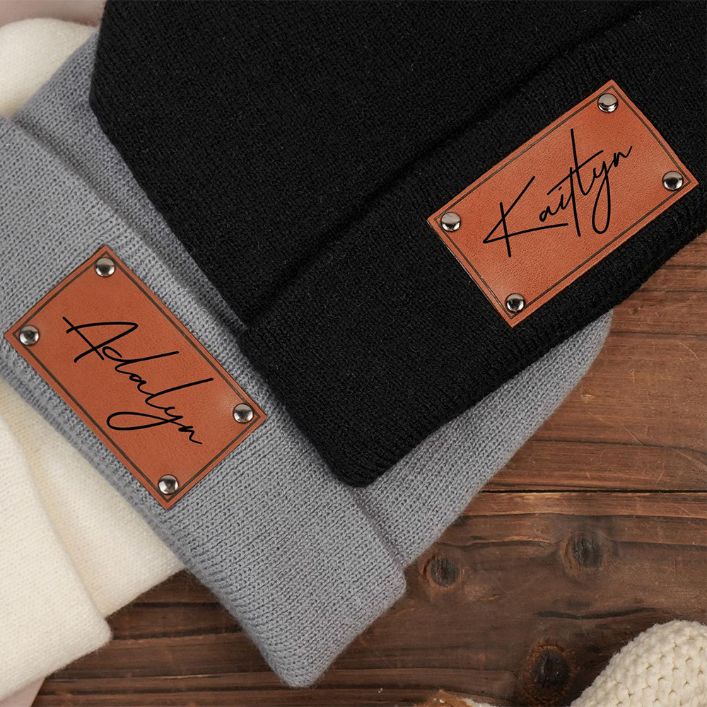 قبعة صوفية محبوكة مع ملصق جلدي - مراجعة Beanie Cuffed Knit وسعره